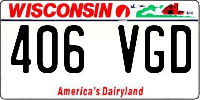 WI license plate 406VGD