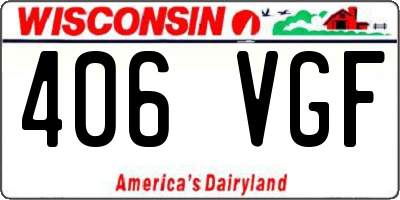 WI license plate 406VGF