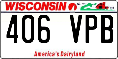 WI license plate 406VPB