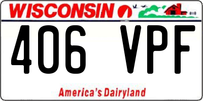 WI license plate 406VPF