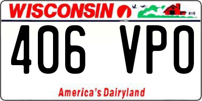 WI license plate 406VPO