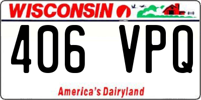 WI license plate 406VPQ