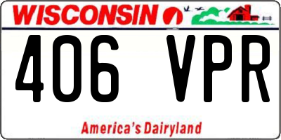 WI license plate 406VPR