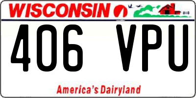 WI license plate 406VPU