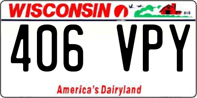 WI license plate 406VPY