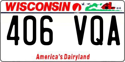 WI license plate 406VQA