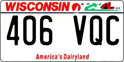 WI license plate 406VQC