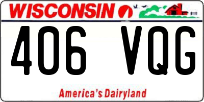 WI license plate 406VQG