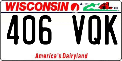 WI license plate 406VQK