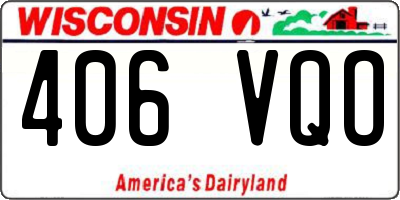 WI license plate 406VQO