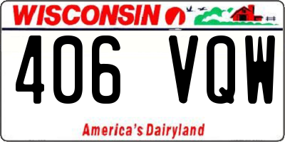 WI license plate 406VQW