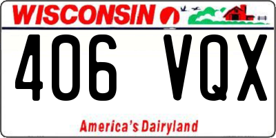 WI license plate 406VQX