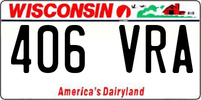 WI license plate 406VRA