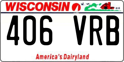 WI license plate 406VRB