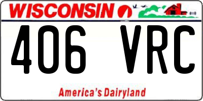 WI license plate 406VRC