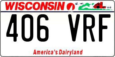 WI license plate 406VRF
