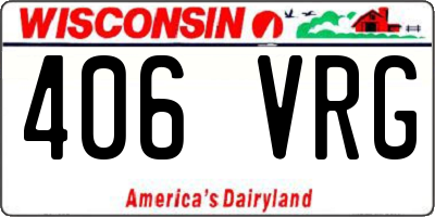 WI license plate 406VRG