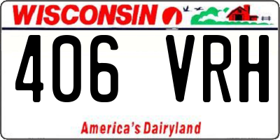 WI license plate 406VRH