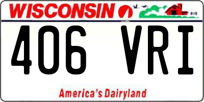 WI license plate 406VRI