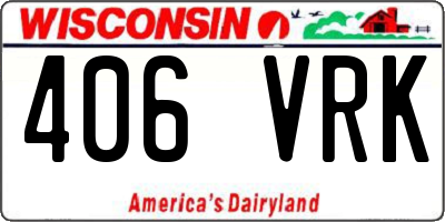 WI license plate 406VRK