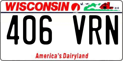 WI license plate 406VRN