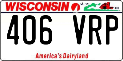 WI license plate 406VRP