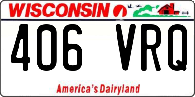 WI license plate 406VRQ