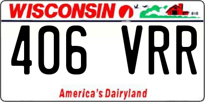 WI license plate 406VRR