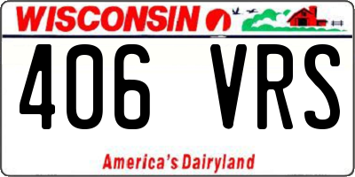 WI license plate 406VRS