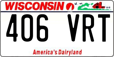 WI license plate 406VRT