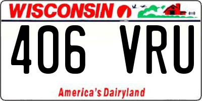 WI license plate 406VRU