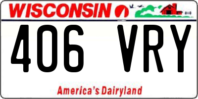 WI license plate 406VRY