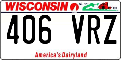 WI license plate 406VRZ