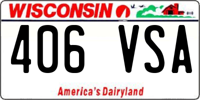 WI license plate 406VSA