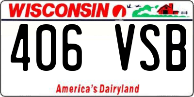 WI license plate 406VSB