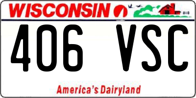 WI license plate 406VSC