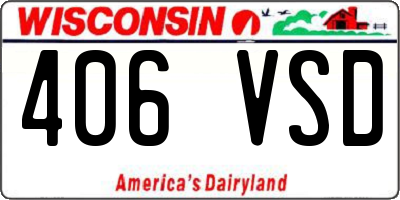 WI license plate 406VSD