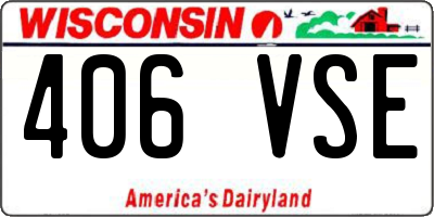 WI license plate 406VSE
