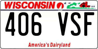 WI license plate 406VSF