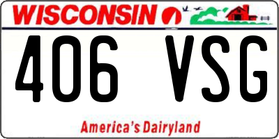 WI license plate 406VSG