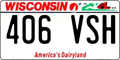 WI license plate 406VSH