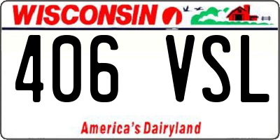 WI license plate 406VSL