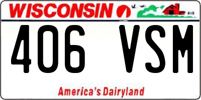 WI license plate 406VSM
