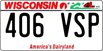 WI license plate 406VSP