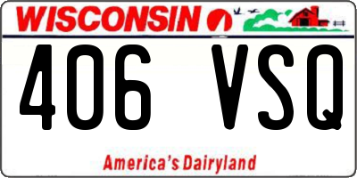WI license plate 406VSQ
