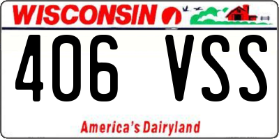 WI license plate 406VSS