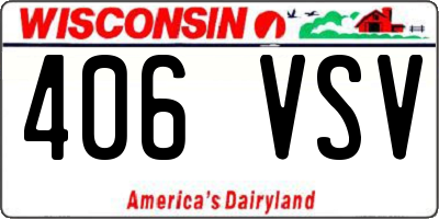 WI license plate 406VSV