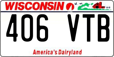WI license plate 406VTB