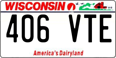 WI license plate 406VTE