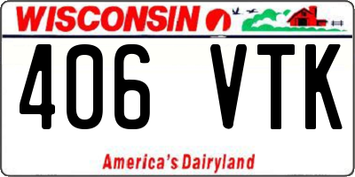 WI license plate 406VTK